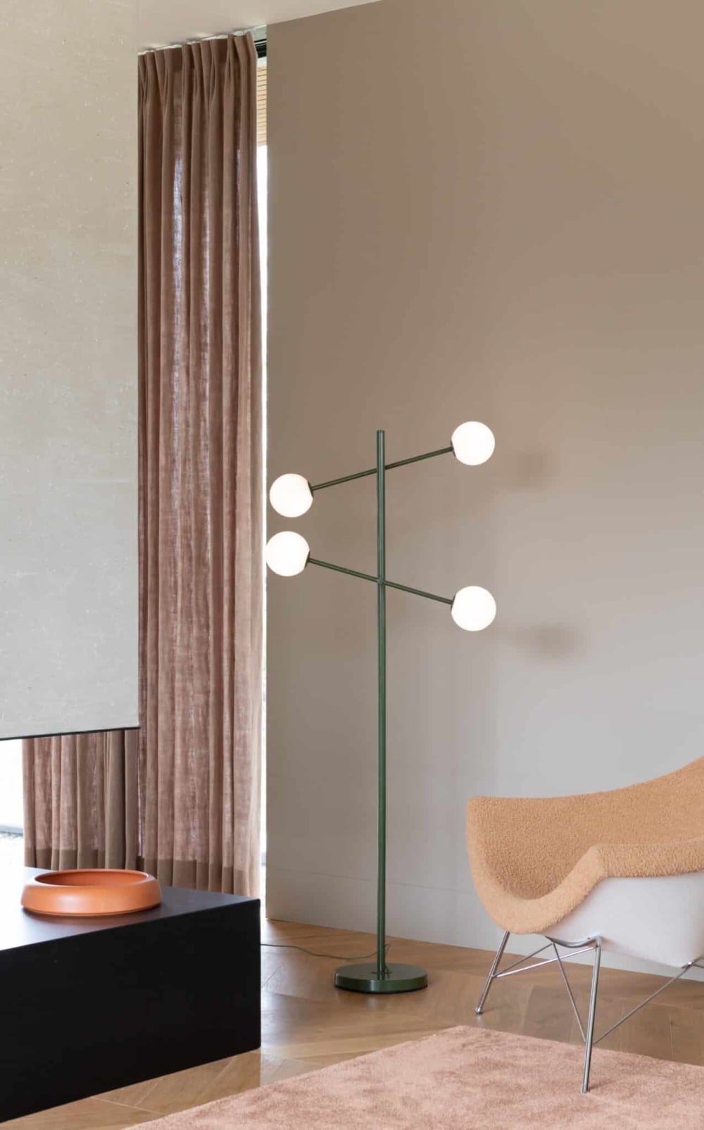 Lampadaire métal vert 48x26x170cm — vue 4