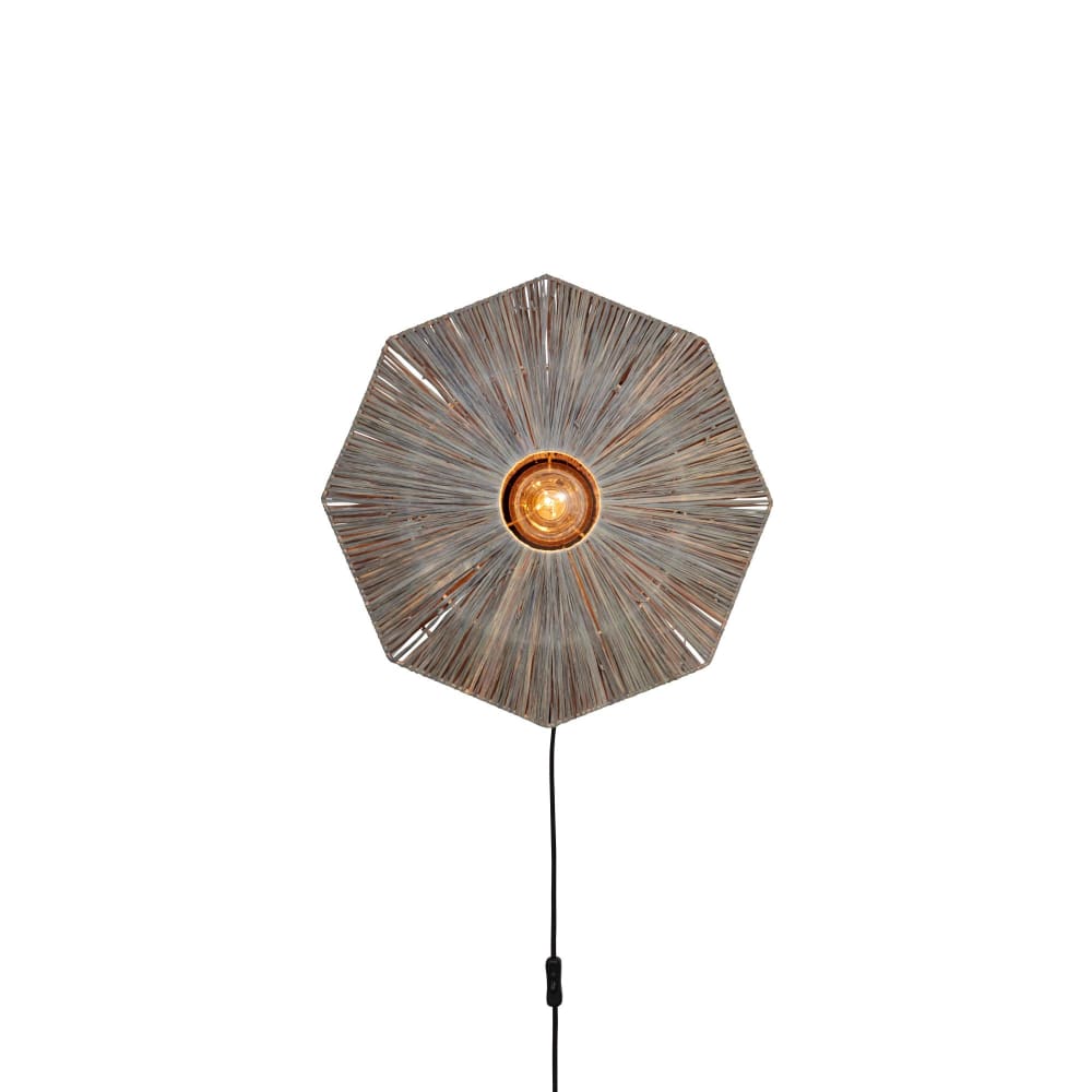 Applique raffia gris foncé 45x7x45cm