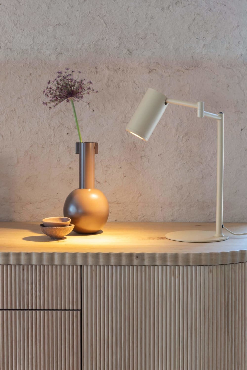 Lampe de table métal beige 35x20x47.5cm — vue 4