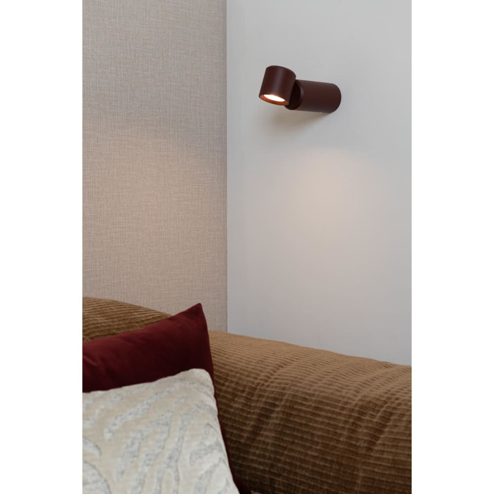 Lampe de table métal rouge 6.5x6.5x19cm — vue 3