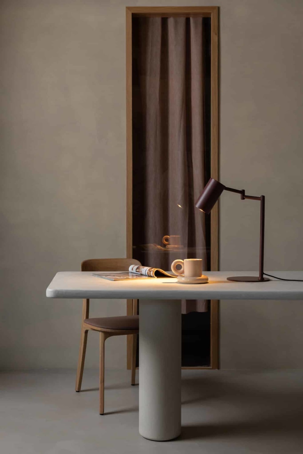 Lampe de table métal rouge 35x20x47.5cm — vue 4