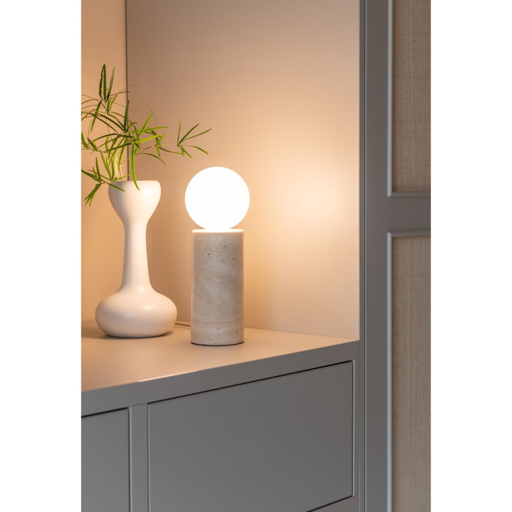 Lampe de table travertin blanc ø12cm — vue 3