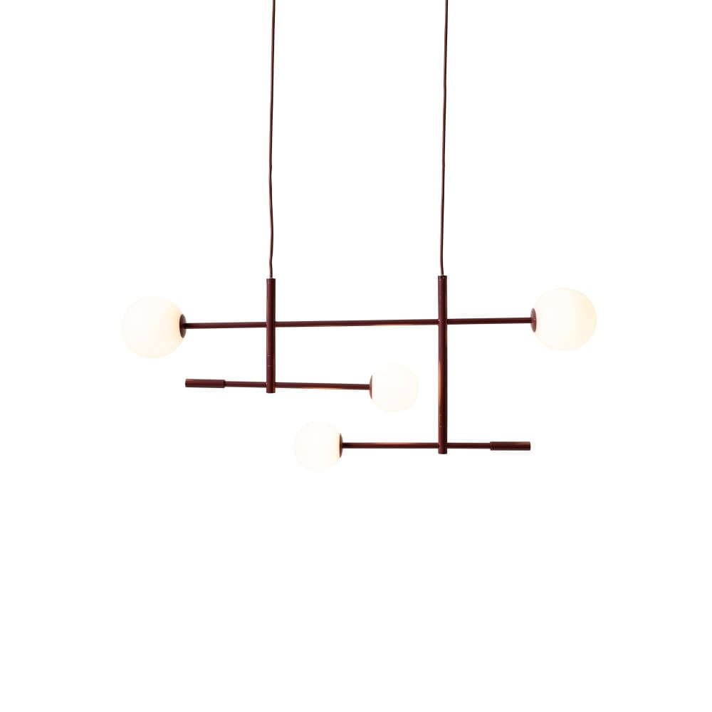 suspension métal rouge