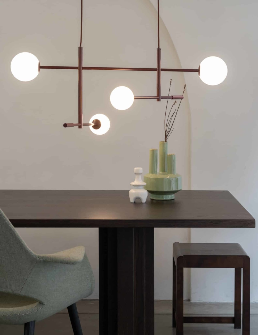 Suspension métal rouge 97x13x215cm — vue 4