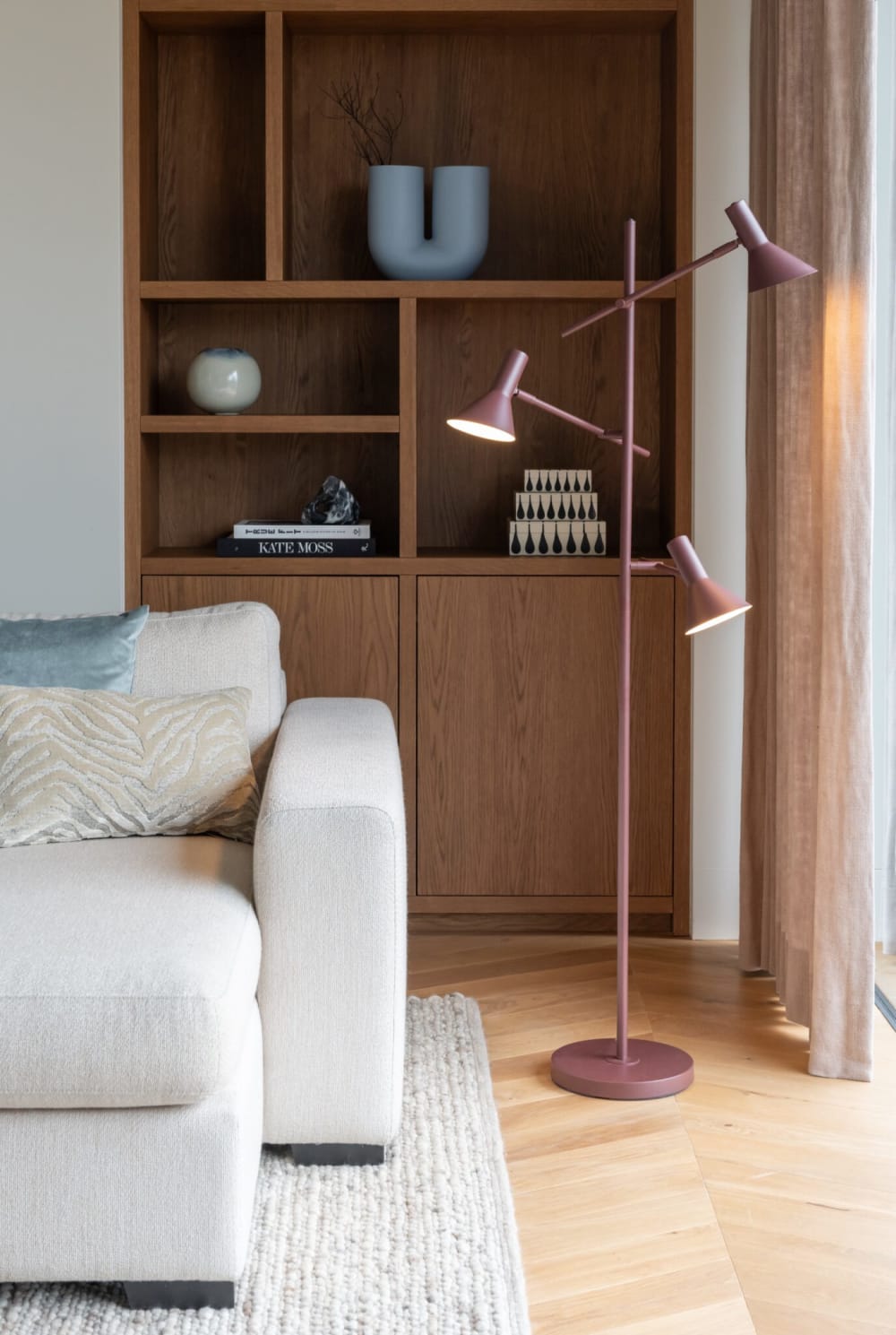 Lampadaire métal rouge 59x42x171cm — vue 4