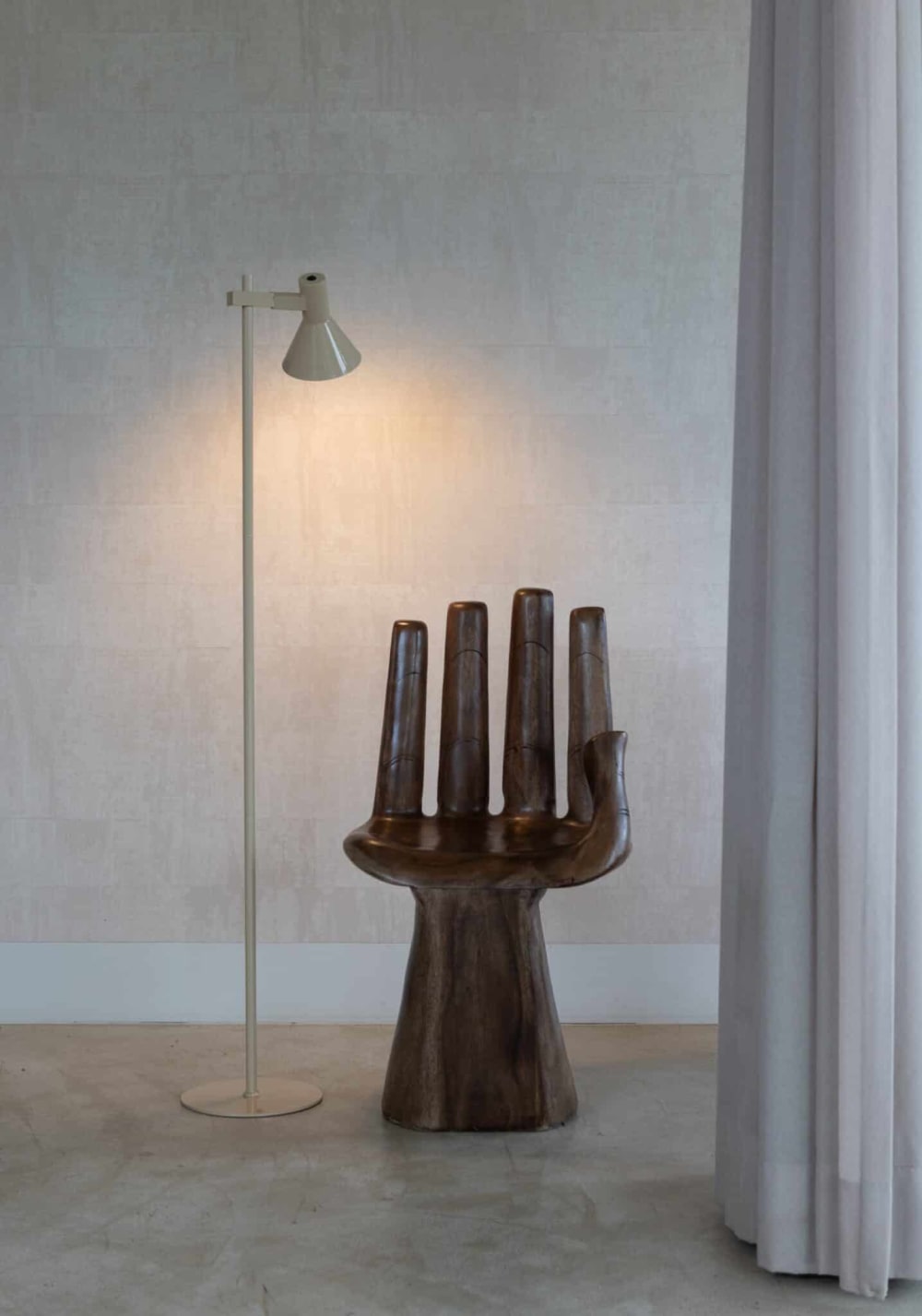 Lampadaire métal beige 37x25x146cm — vue 4