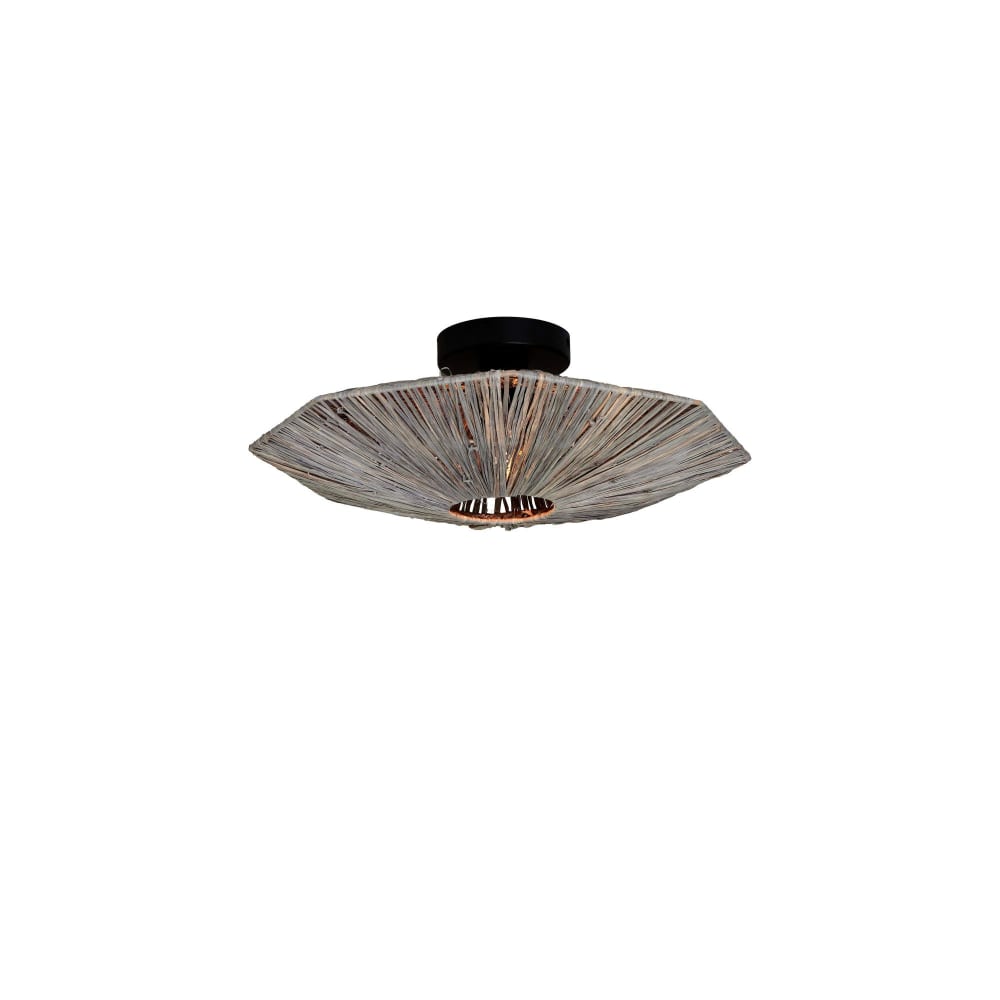 Plafonnier raffia gris foncé 45x45x5cm