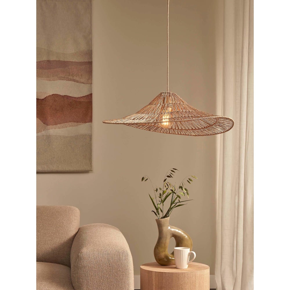 Suspension jute naturel 65x65x20cm — vue 3