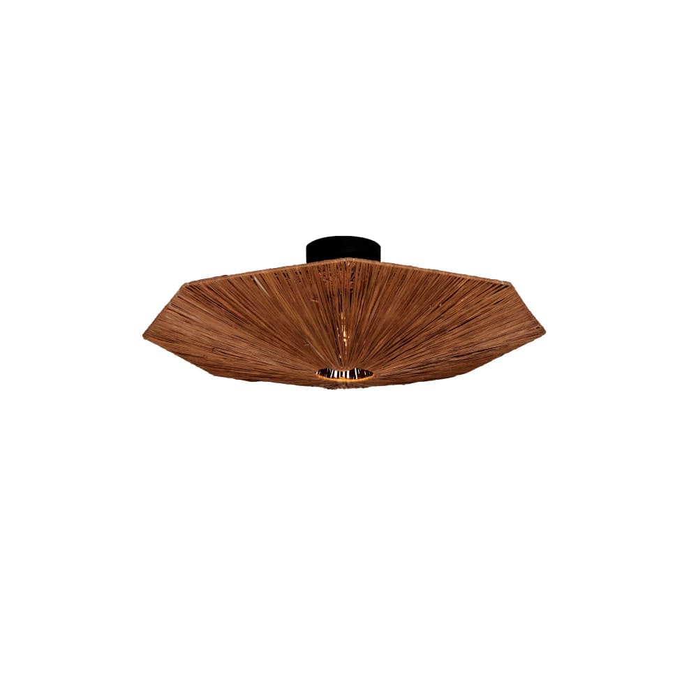 Plafonnier raffia brun 65x65x7cm