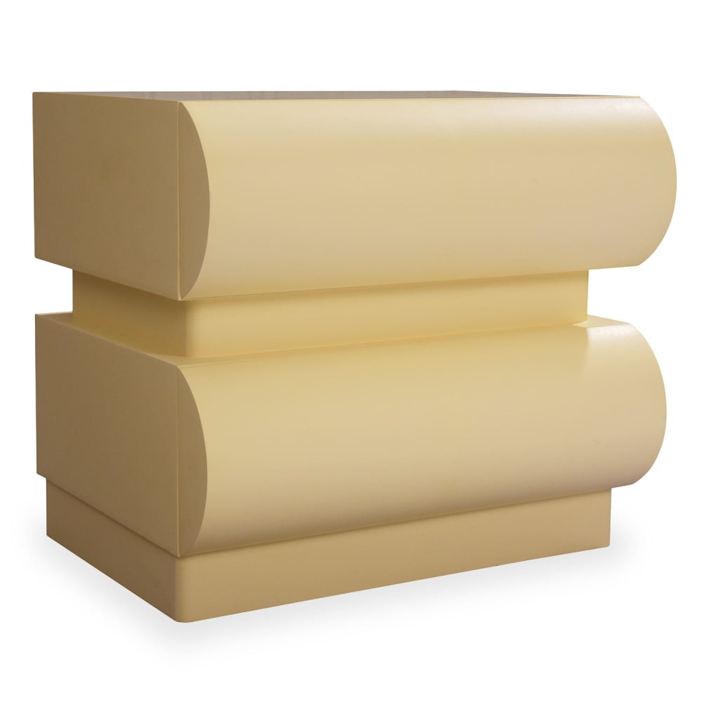 Table de chevet avec 2 tiroirs arrondis 45cm mezade beige