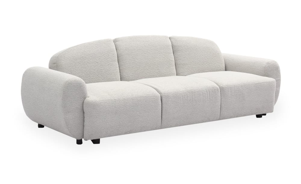 Canapé 3 places convertible dossier et accoudoirs arrondis tissu