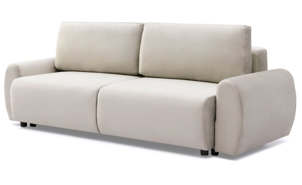 Canapé convertible 3 places velours beige