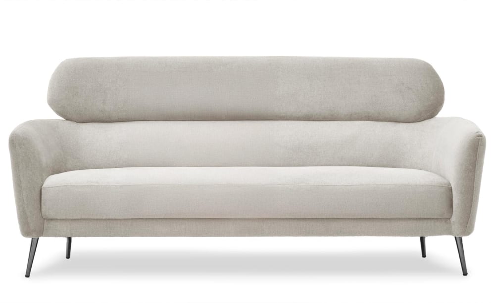 Canapé 3 places moderne avec haut dossier tissu doux beige