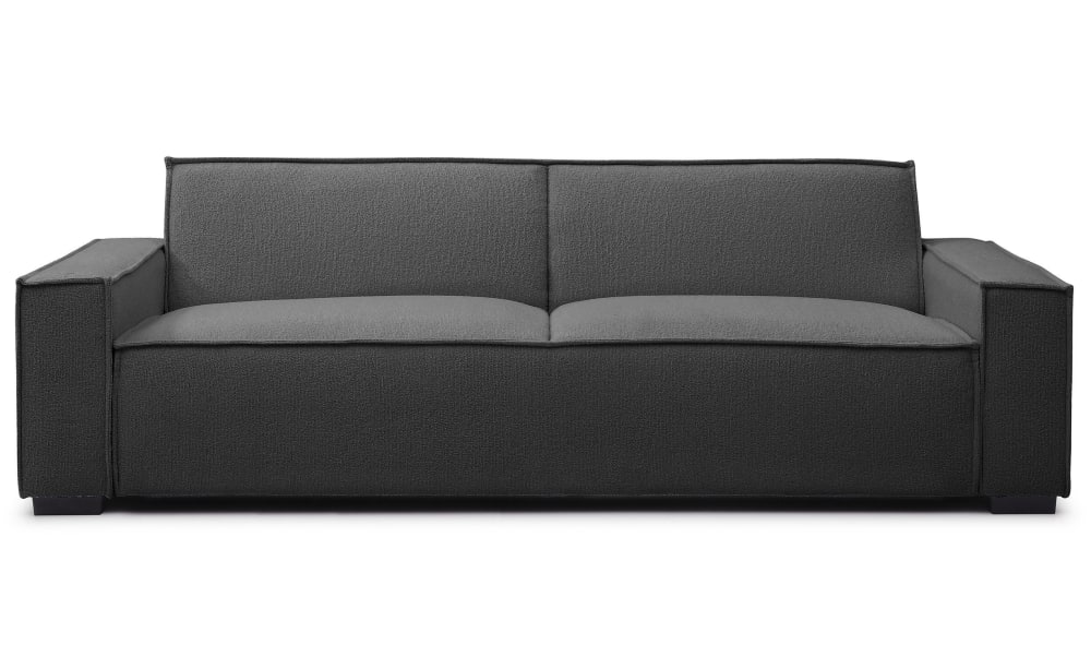 Canapé clic-clac 3 places tissu bouclette gris