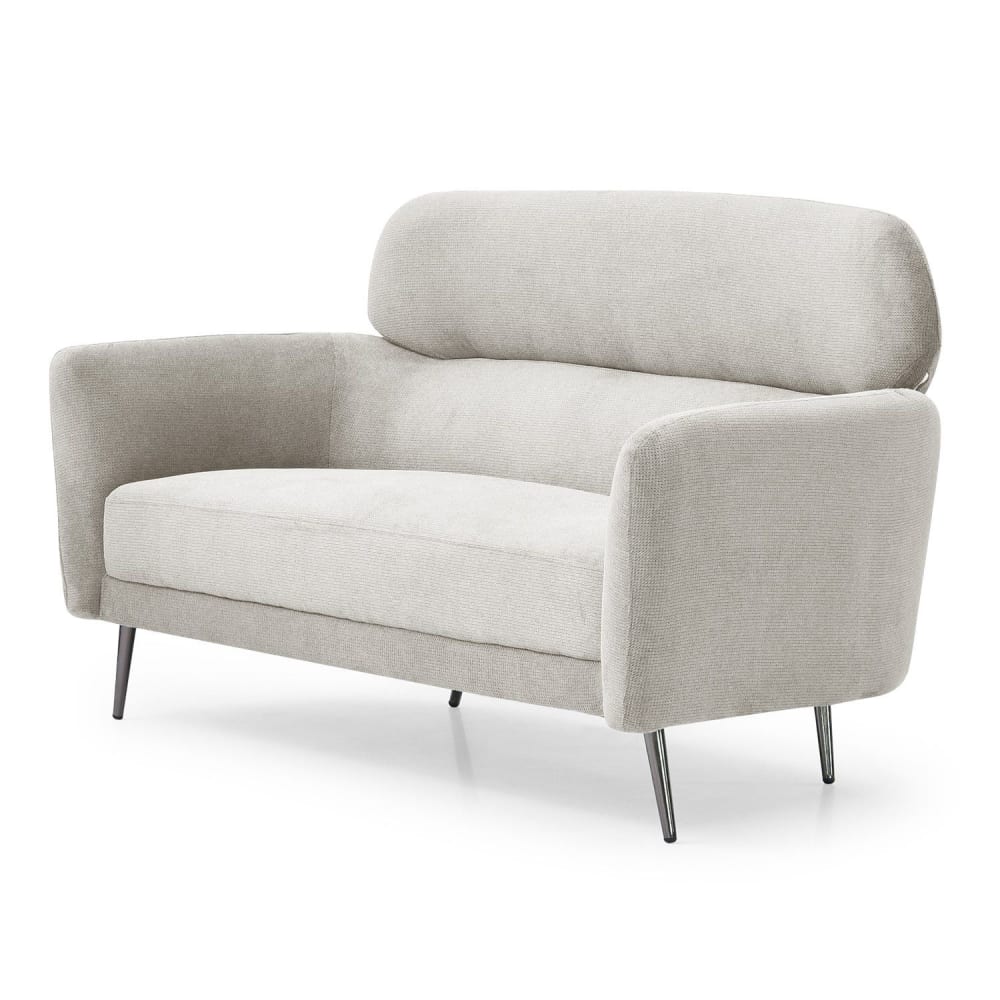 Canapé 2 places moderne avec haut dossier tissu doux beige