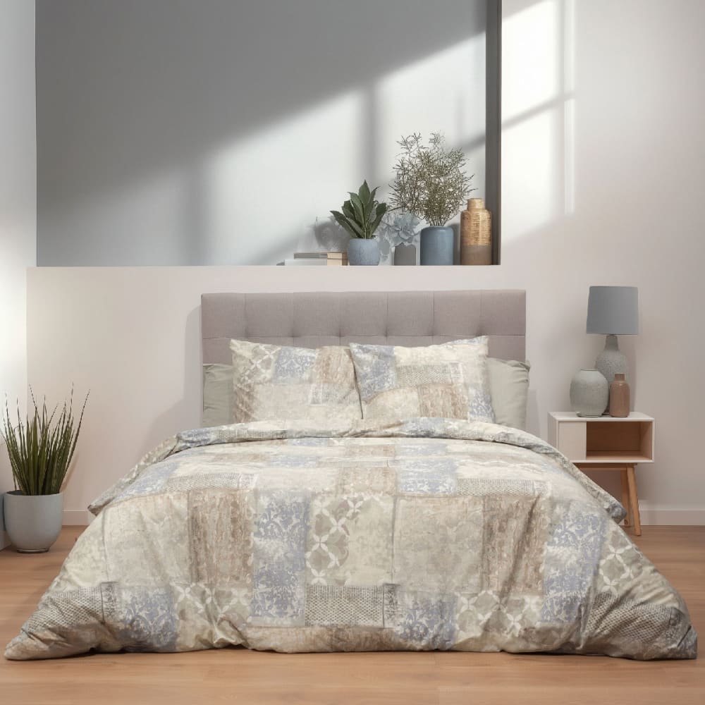 Parure de couette 100% coton imprimée 240x220+2 taies