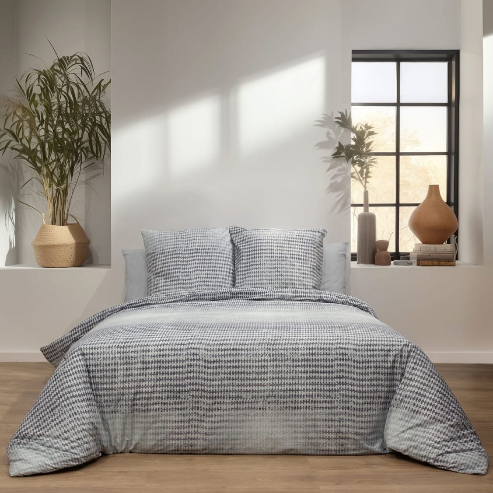 Parure de couette 100% coton imprimée 240x220+2 taies 65x65 cm