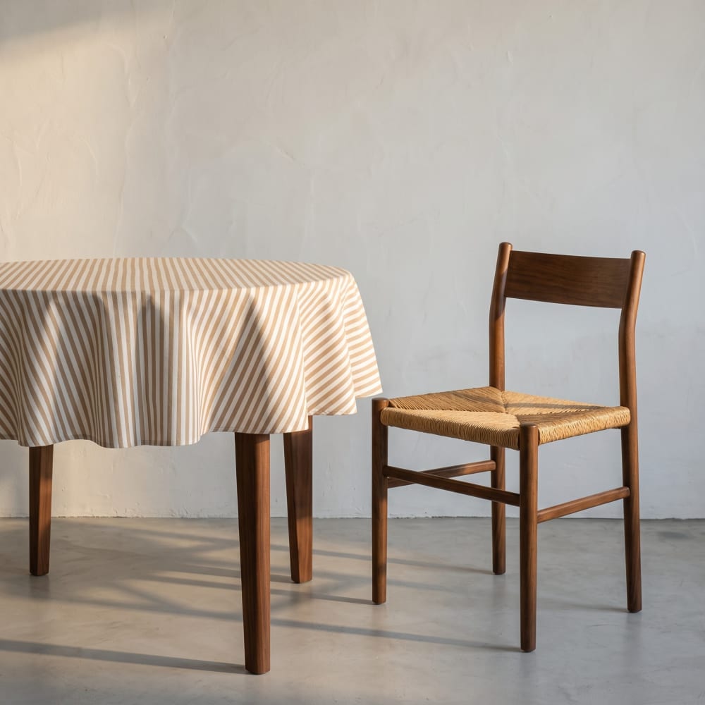 Gamusi Wasserdichte runde Tischdecke aus Baumwolle, Taupe 155x155 cm style landhaus Taupe Öko-Tex Zertifikat Baumwolle
