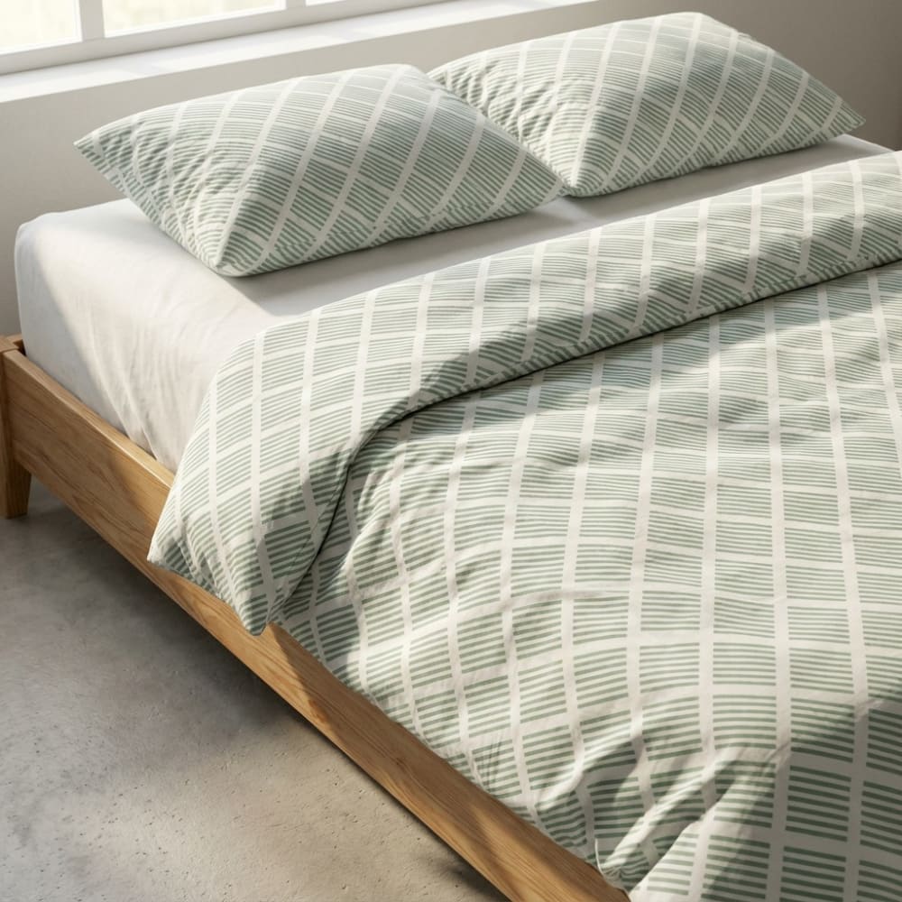 Housse de couette 100% coton vert d'eau 150x220 cm + 45x110 cm — vue 3