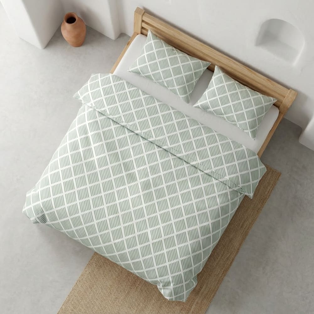 Housse de couette 100% coton vert d'eau 150x220 cm + 45x110 cm — vue 4
