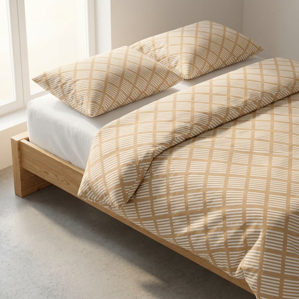 Housse de couette 100% coton beige 150x220 cm + 45x110 cm — vue 3