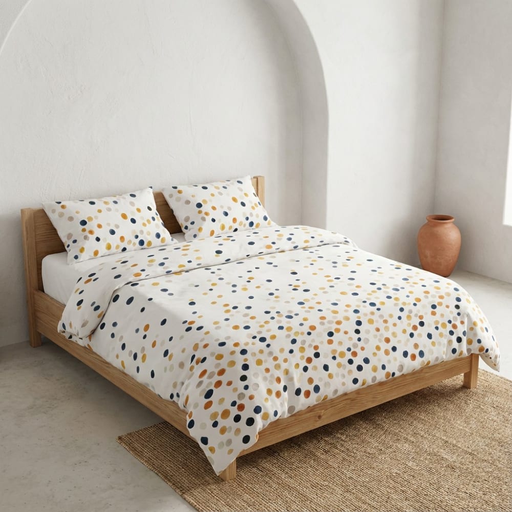 Bettbezug-Set aus 100% Baumwolle, Terrakotta 220x220 cm +