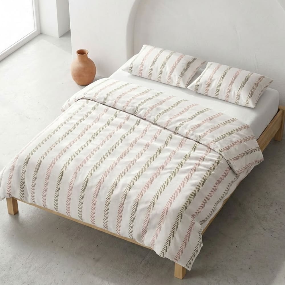 Housse de couette 100% coton vert 150x220 cm + 45x110 cm