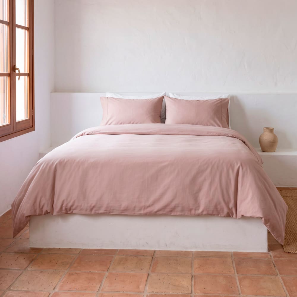 Gamusi Bettbezug-Set aus 100% Baumwolle, 3-Teilig 260x240cm Rosa style modern Rosa Baumwolle
