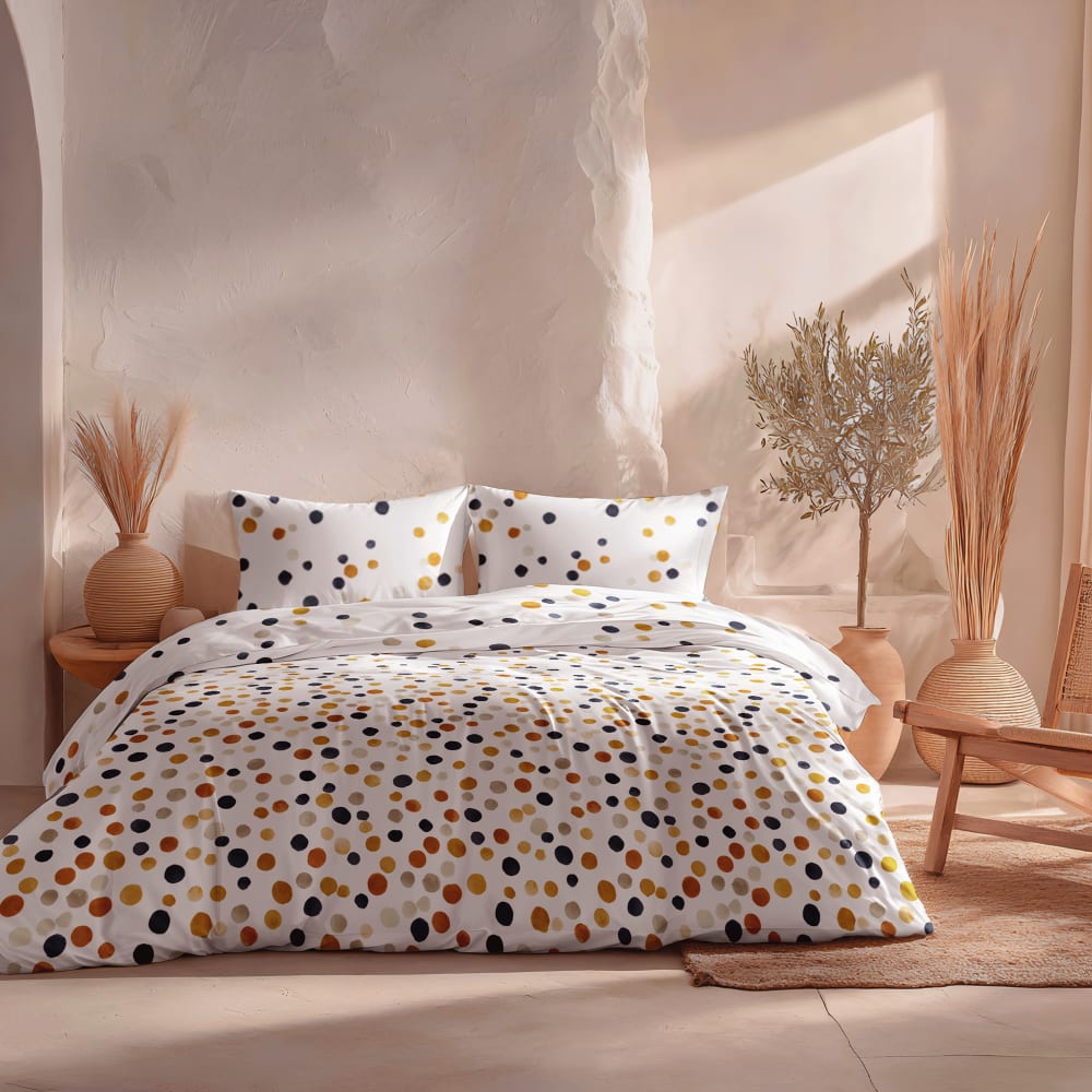 Housse de couette 100% coton terracotta 180x220 cm + 45x125 cm