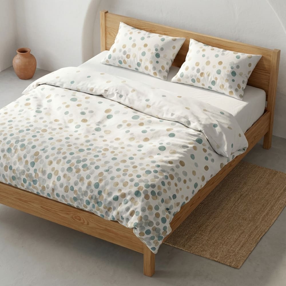 Housse de couette 100% coton pierre 180x220 cm + 45x125 cm