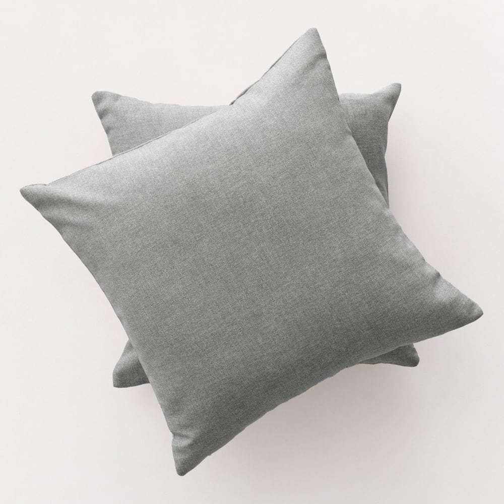 Lot 2 housse de coussin uni en coton doux gris foncé 45x45 cm