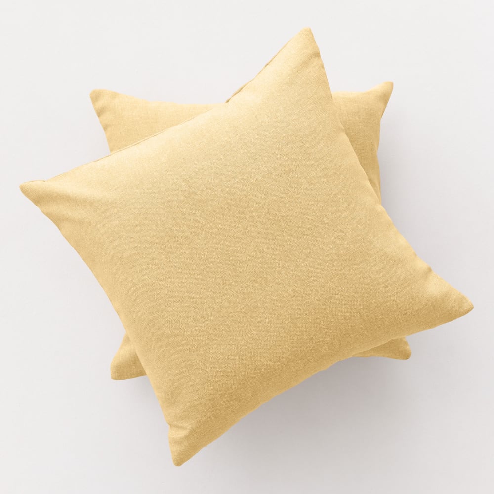Lot 2 housse de coussin uni en coton doux pierre 45x45 cm