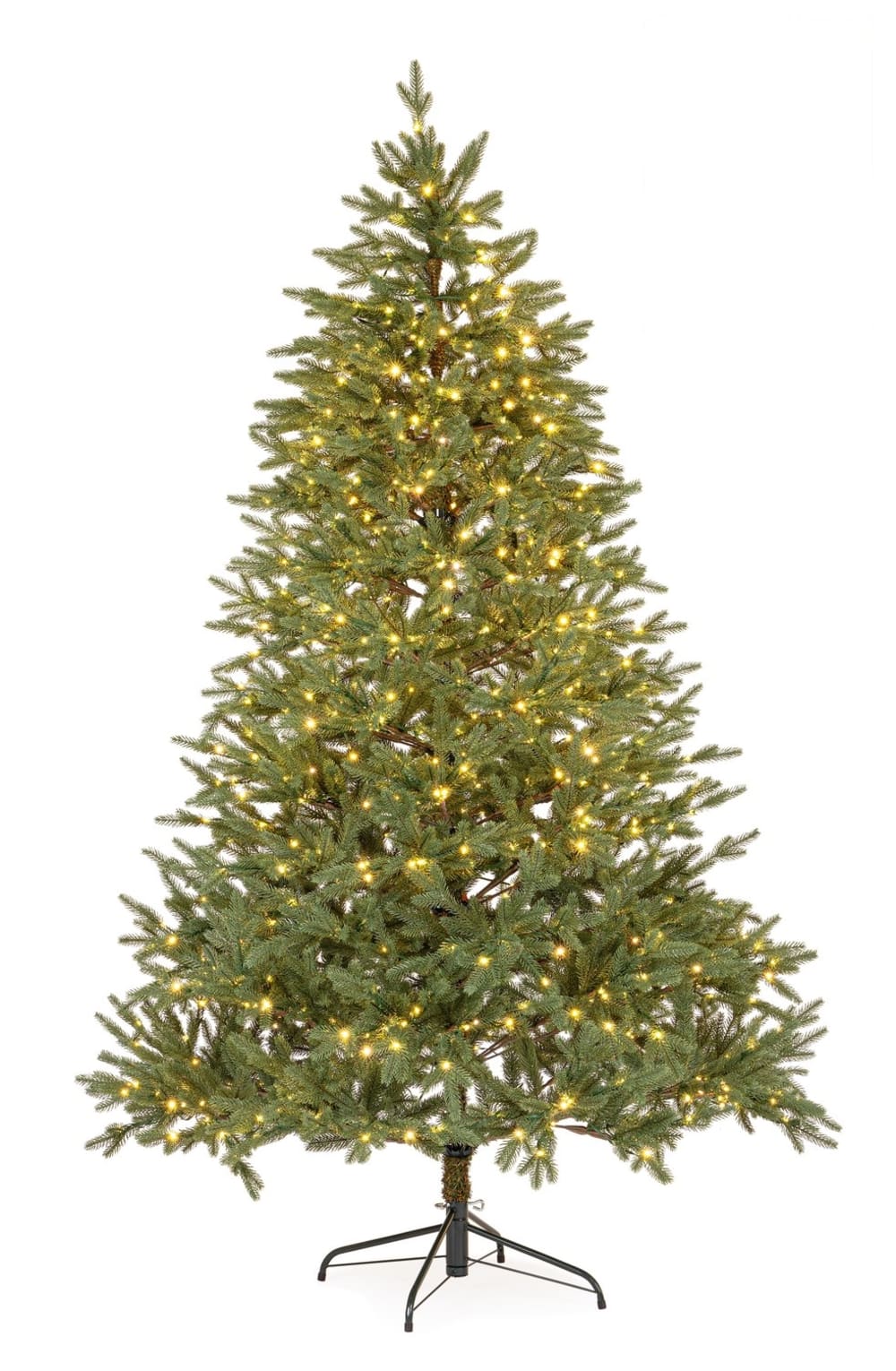 Árbol de navidad de polietileno h210, 3431 ramas, 1000 microleds