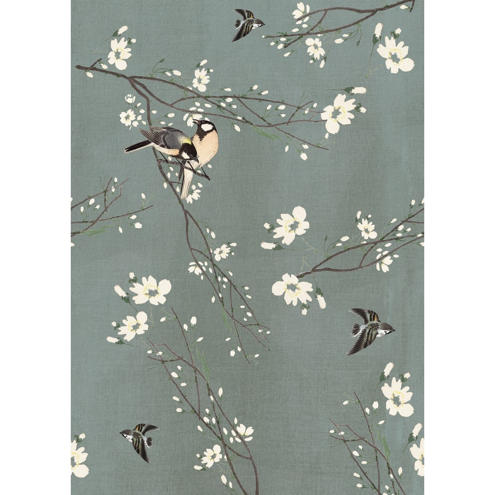 Fresque panoramique printemps japonais vert 280x200cm - Maisons du Monde