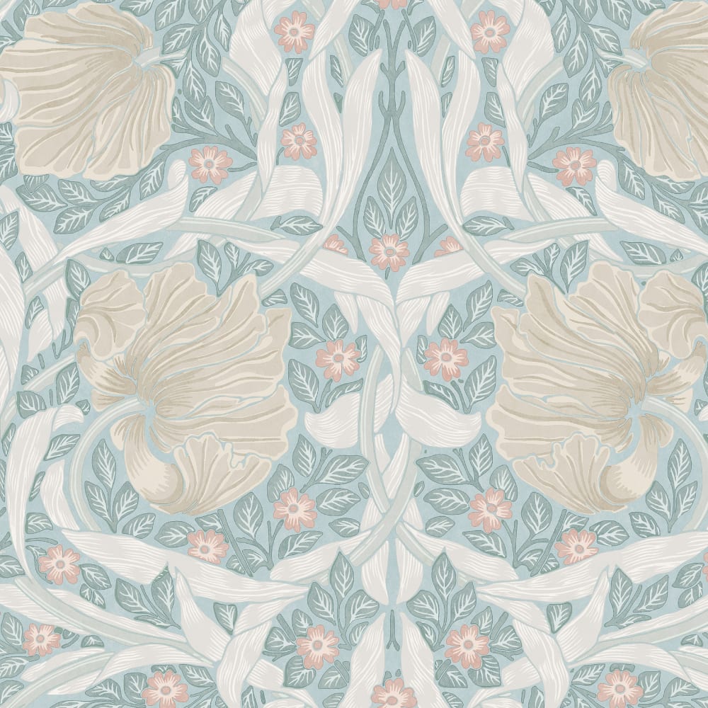Papier peint fleurs d'églantine bleu 1005x52cm — vue 3