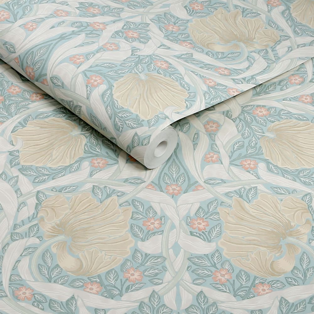 Papier peint fleurs d'églantine bleu 1005x52cm — vue 4