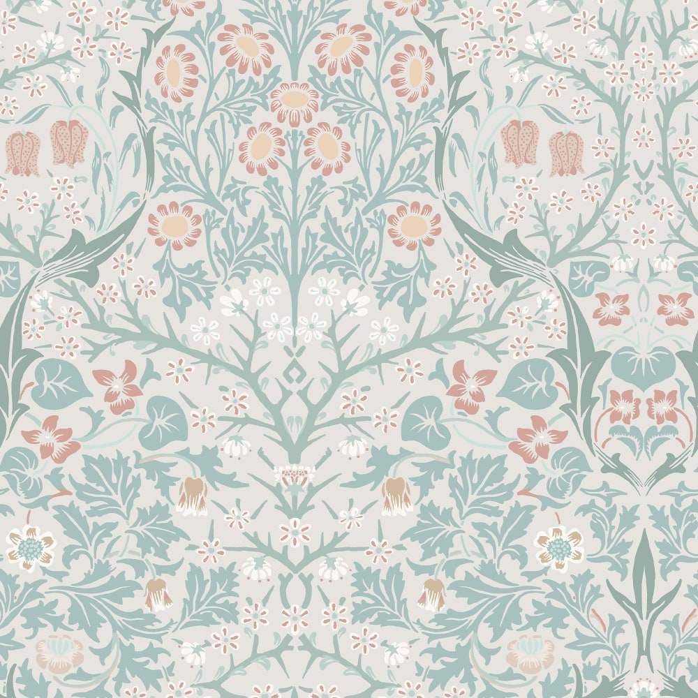 Papier peint fleurs de prunellier bleu 1005x52cm — vue 3