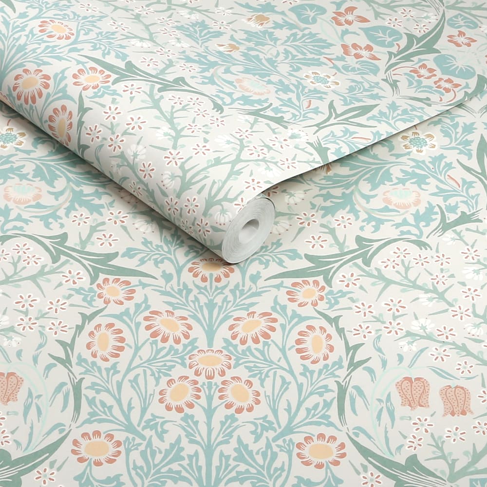 Papier peint fleurs de prunellier bleu 1005x52cm — vue 4