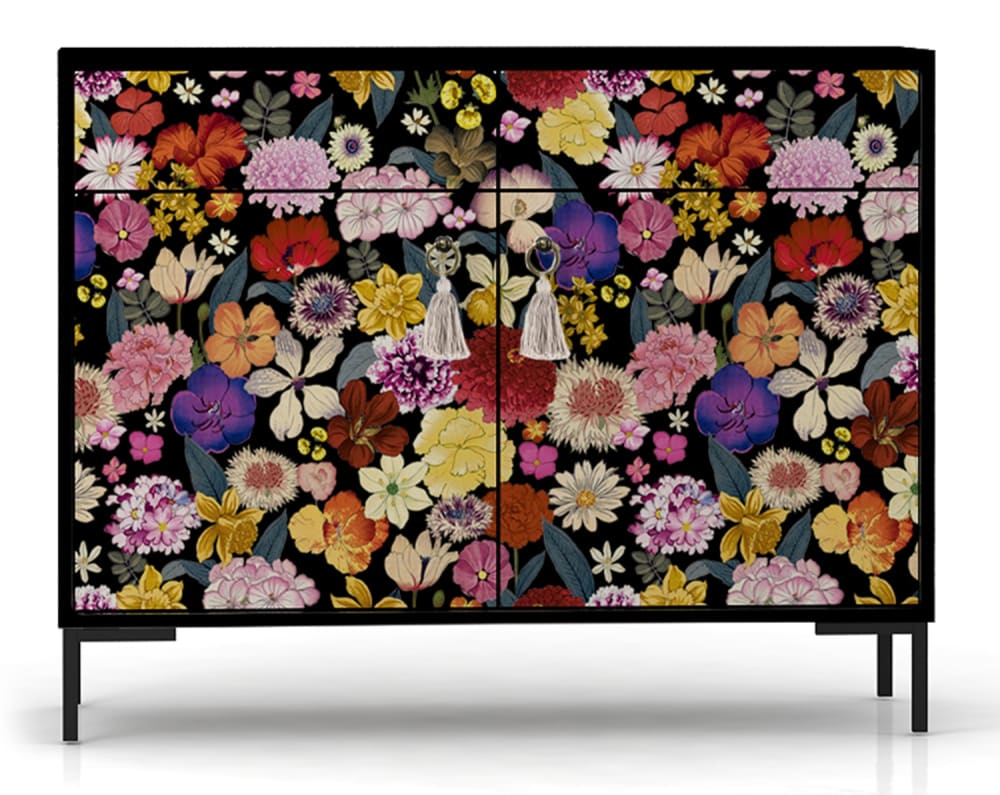 RNT by Really Nice Things Sideboard MDF 2 Türen und 2 Schubladen mit Druckmuster style modern Mehrfarbig Spanplatte