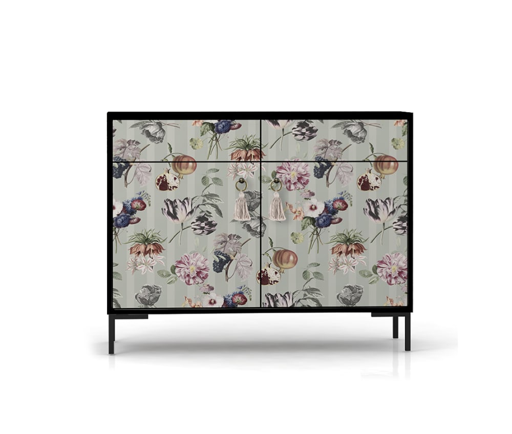 RNT by Really Nice Things Sideboard MDF 2 Türen und 2 Schubladen mit Druckmuster style modern Mehrfarbig Spanplatte
