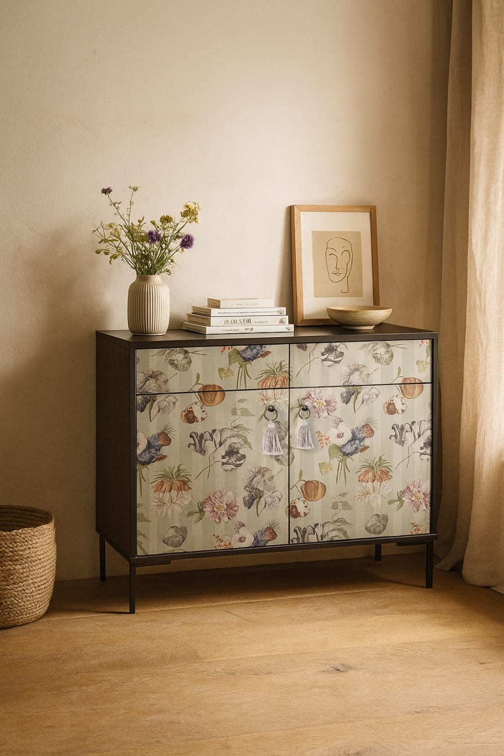 Buffet en MDF 2 portes et 2 tiroirs imprimé