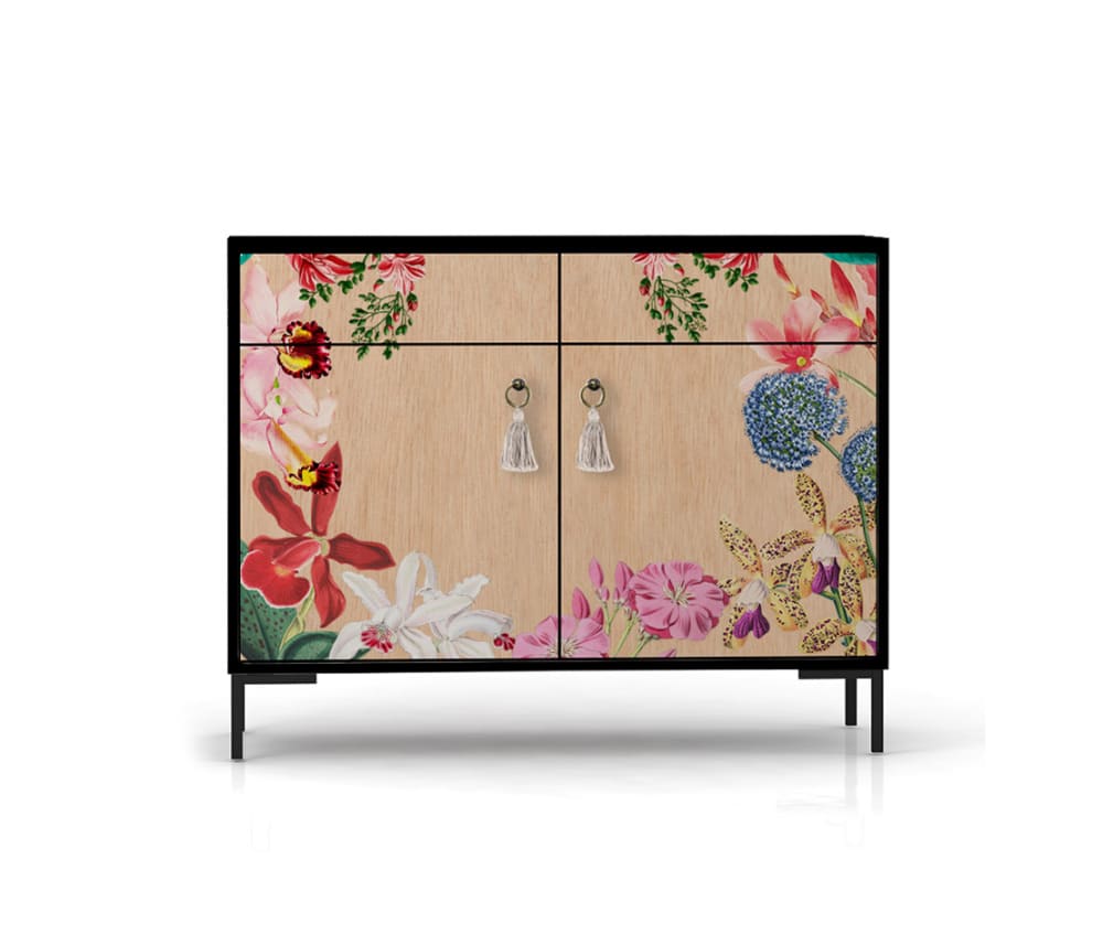 RNT by Really Nice Things Sideboard MDF 2 Türen und 2 Schubladen mit Druckmuster style modern Mehrfarbig Spanplatte