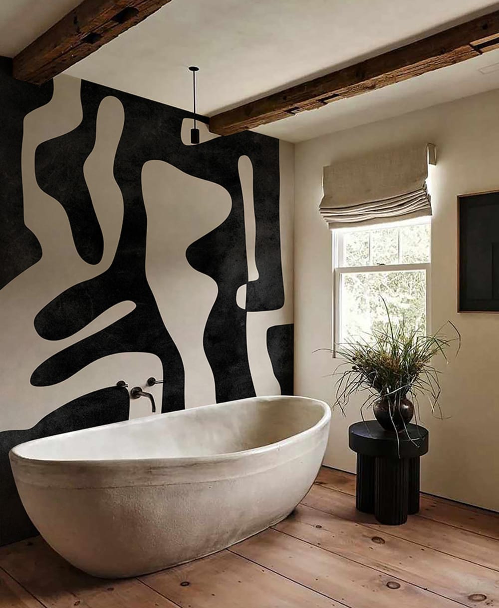 Papier peint panoramique bohème noir – h300 x l400 cm (8 lés) — vue 3