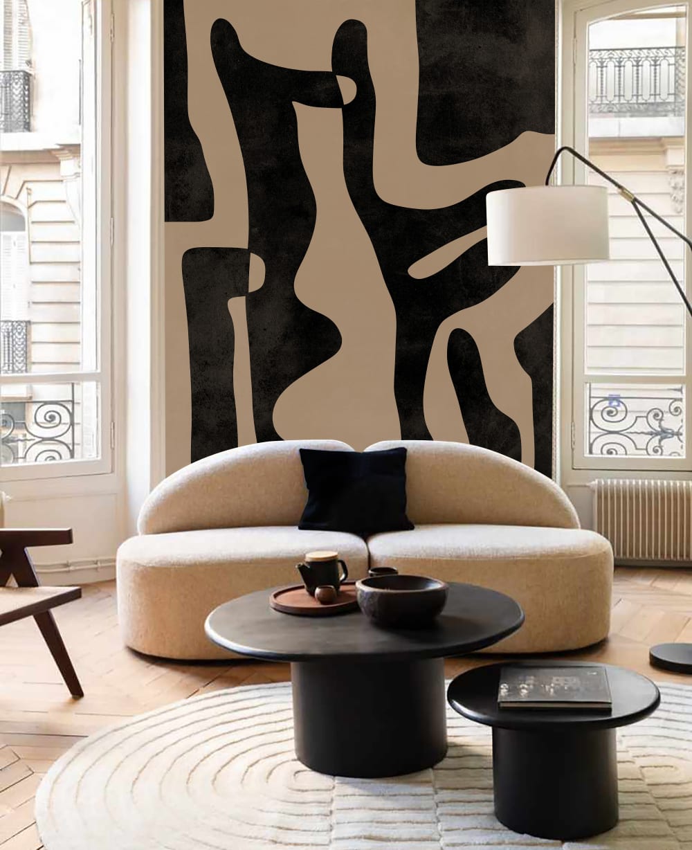 Papier peint panoramique bohème noir – h300 x l400 cm (8 lés) — vue 4