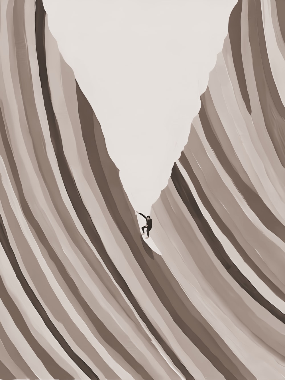 Papier peint vague taupe – h250 x l200 cm (4 lés) — vue 4