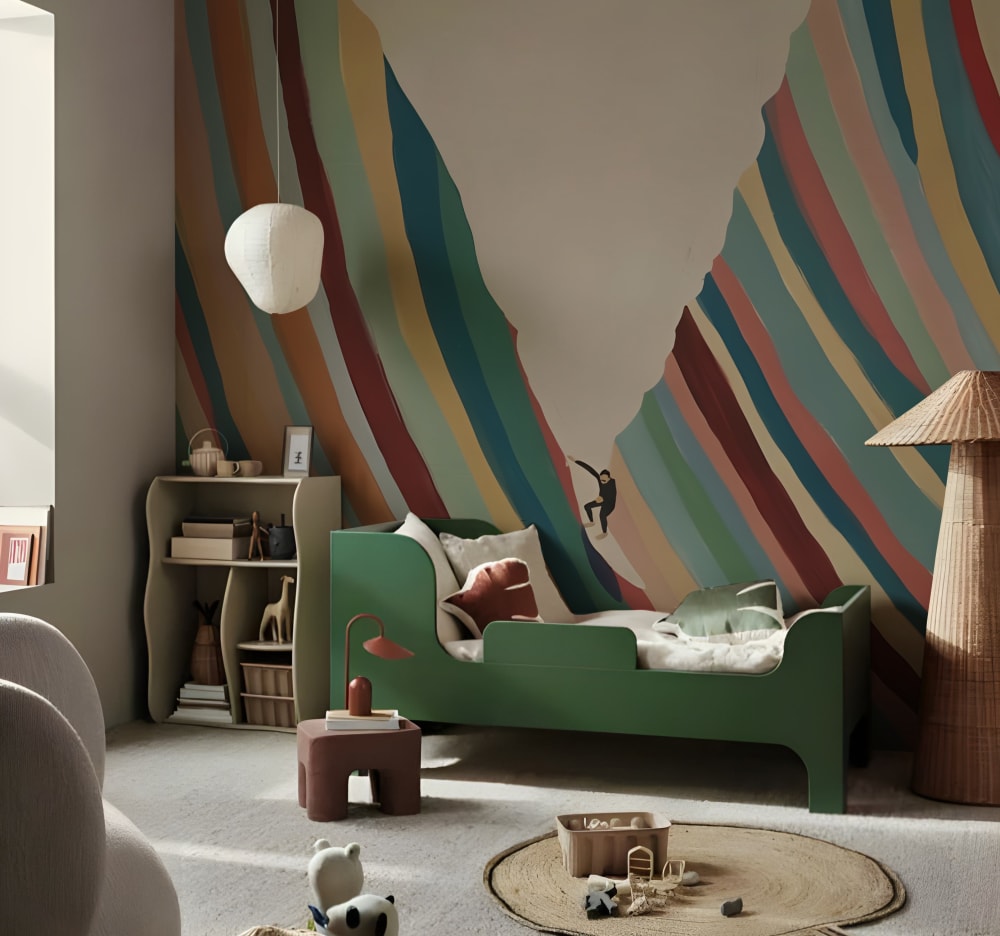 Papier peint vague multicolore – h250 x l200 cm (4 lés) — vue 3
