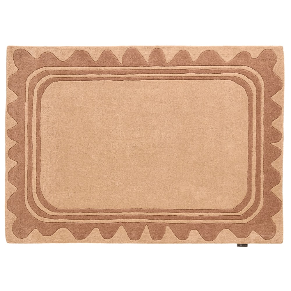 Tapis Laine Tissé à la main wavy Marron 200x290