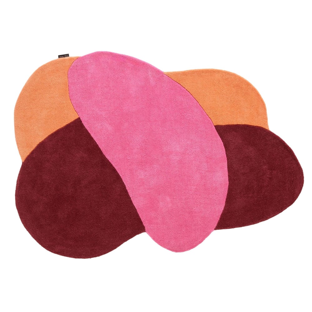 Tapis Laine Tissé à la main forme fleur Rose 200x290