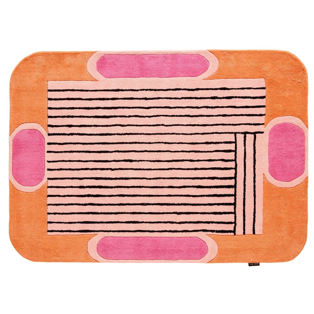 Tapis Laine Tissé à la main géométrique Orange 160x230