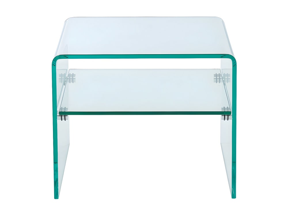 Table de chevet verre trempé transparent